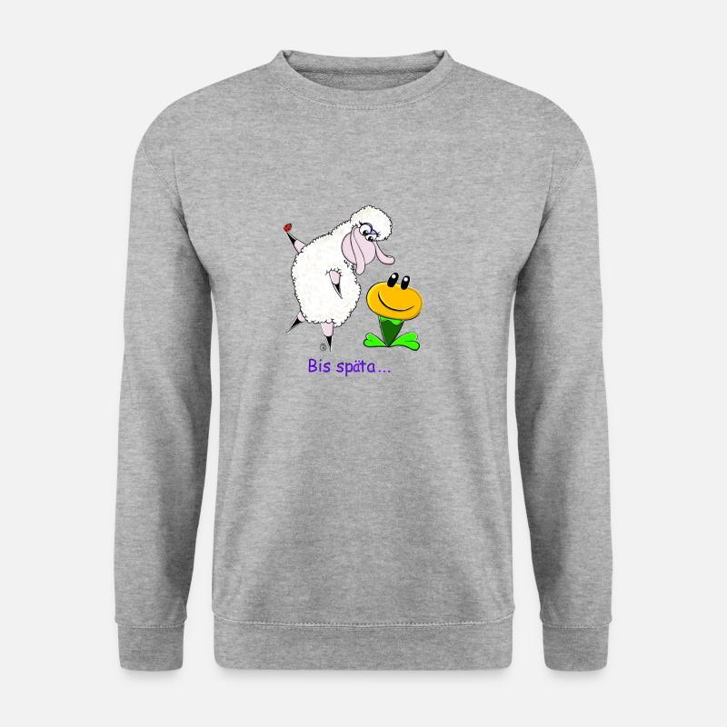 Bis Späta......Wolly Sheepling Gaming - Unisex Pullover - Weißgrau meliert