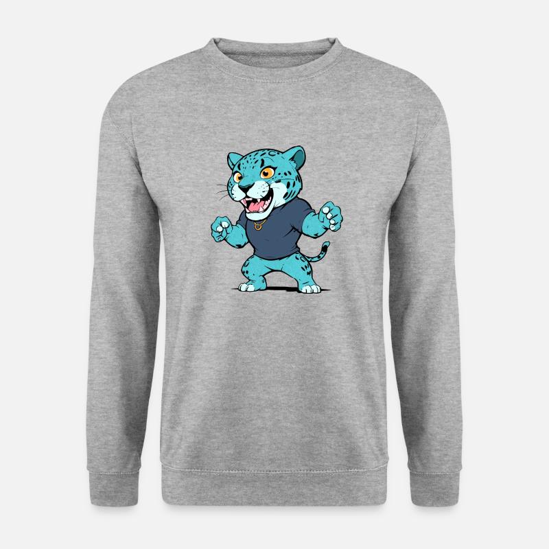 kleiner Jaguar - Unisex Pullover - Weißgrau meliert