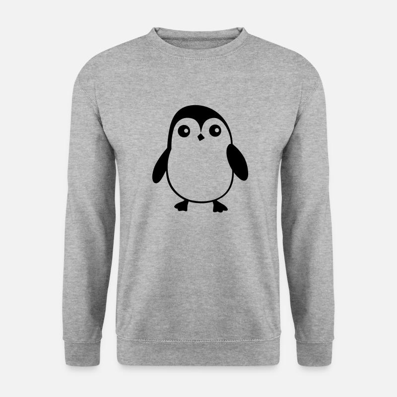 Pinguin - Unisex Pullover - Weißgrau meliert