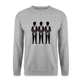 Groom Team Bachelor Party - Unisex Sweatshirt - salt & pepper - Front - Alina (178cm) & Michal (187cm)