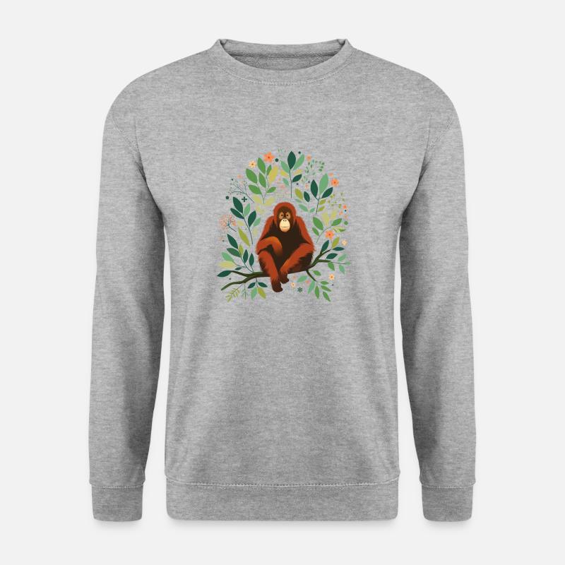 Orang-Utan - Unisex Pullover - Weißgrau meliert