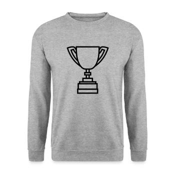 trophy - Unisex Sweatshirt - salt & pepper - Front - Alina (178cm) & Michal (187cm)