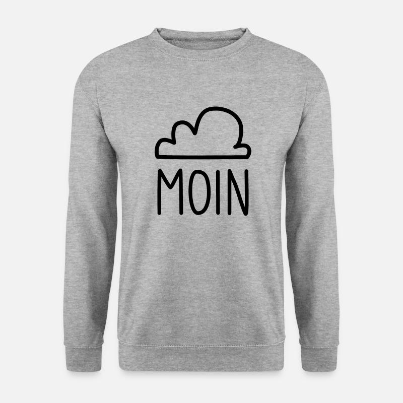 Moin mit Wolke - Unisex Pullover - Weißgrau meliert