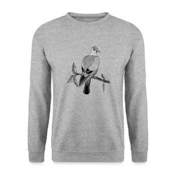 Vogel - Unisex Pullover - Weißgrau meliert - Vorne - Alina (178cm) & Michal (187cm)