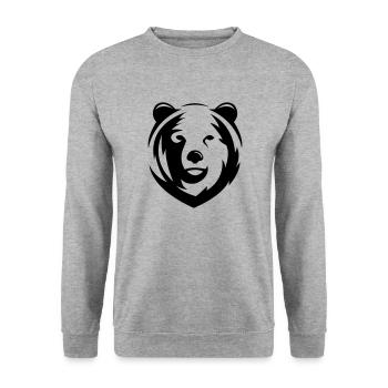 bear - Unisex Sweatshirt - salt & pepper - Front - Alina (178cm) & Michal (187cm)