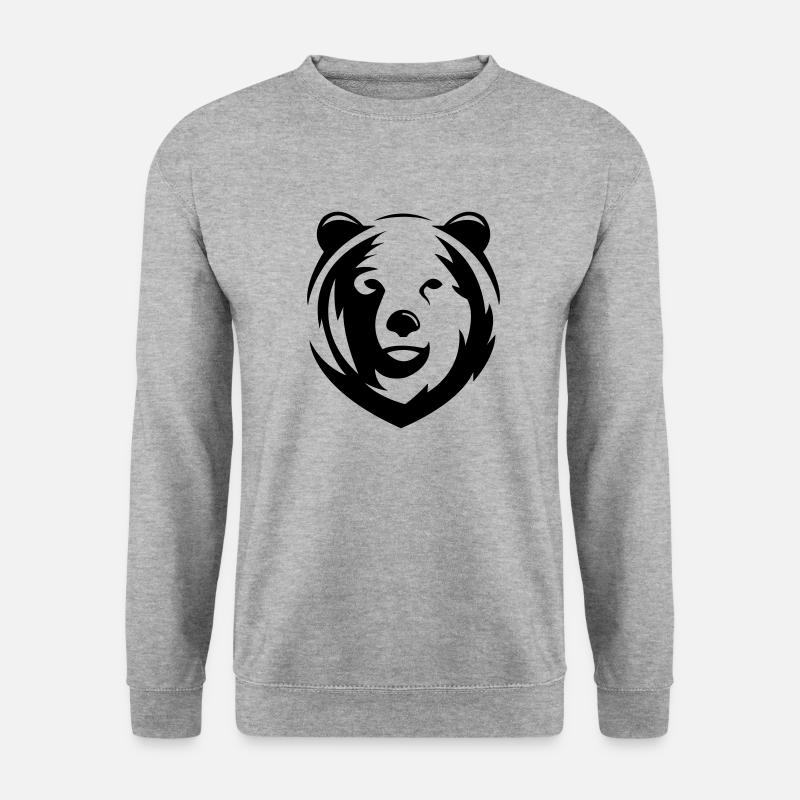 bär - Unisex Pullover - Weißgrau meliert