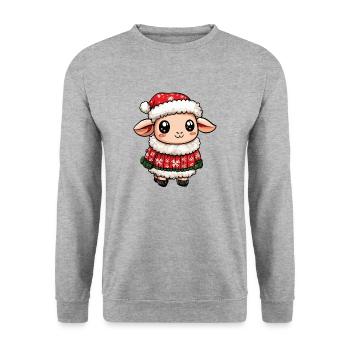 Noël des moutons - Sweat-shirt Unisexe - gris chiné - Devant - Alina (178cm) & Michal (187cm)