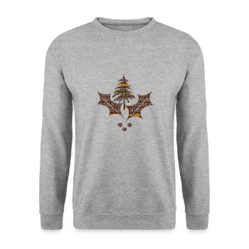 illustrations - Sweat-shirt Unisexe - gris chiné - Devant - Alina (178cm) & Michal (187cm)