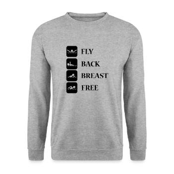 Swimming Water Sports - Unisex Sweatshirt - salt & pepper - Front - Alina (178cm) & Michal (187cm)