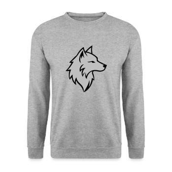 Wolf Logo Animal - Unisex Sweatshirt - salt & pepper - Front - Alina (178cm) & Michal (187cm)
