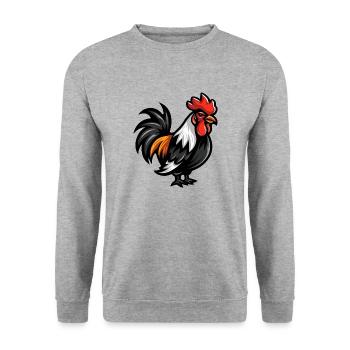 Hahn Comic - Unisex Pullover - Weißgrau meliert - Vorne - Alina (178cm) & Michal (187cm)