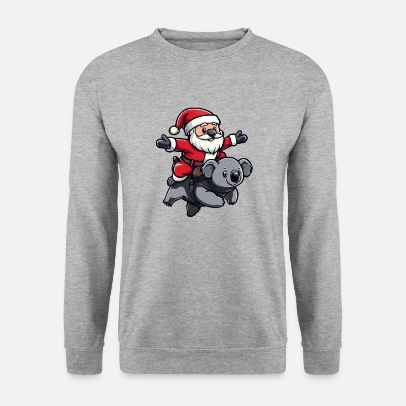 Koala Weihnachtsmann Cartoon - Unisex Pullover - Weißgrau meliert
