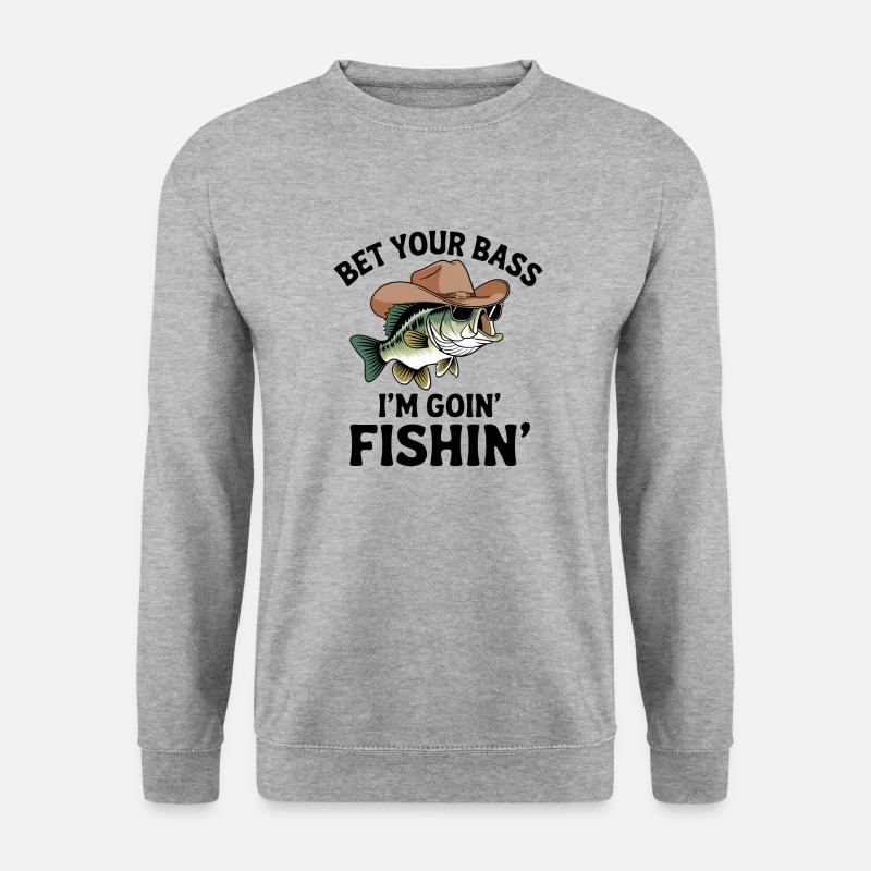 Cooles Barschangeln - Unisex Pullover - Weißgrau meliert