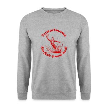 Towart Mama rot - Unisex Pullover - Weißgrau meliert - Vorne - Alina (178cm) & Michal (187cm)