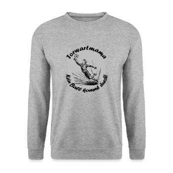 Torwart Mama - Unisex Pullover - Weißgrau meliert - Vorne - Alina (178cm) & Michal (187cm)