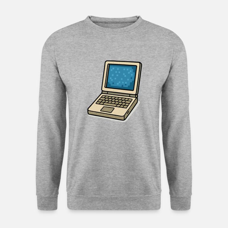 laptop - Unisex Pullover - Weißgrau meliert