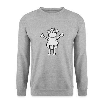 Moppel Schaf Flex - Unisex Sweatshirt - salt & pepper - Front - Alina (178cm) & Michal (187cm)