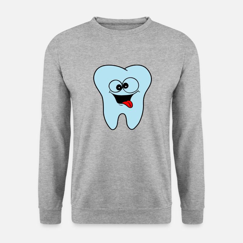 Zahnarztpraxis Logo Zahn - Unisex Pullover - Weißgrau meliert