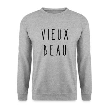 vieux beau - Sweat-shirt Unisexe - gris chiné - Devant - Alina (178cm) & Michal (187cm)