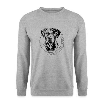 CATAHOULA LEOPARD DOG Dog portrait Wilsign's dogs - Unisex Sweatshirt - salt & pepper - Front - Alina (178cm) & Michal (187cm)