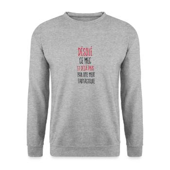 désolé ce mec déjà pris par une meuf fantastique - Sweat-shirt Unisexe - gris chiné - Devant - Alina (178cm) & Michal (187cm)