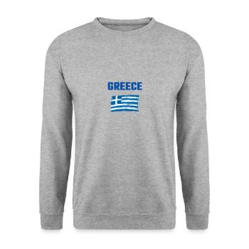 T-Shirt Griechenland Griechenland Weihnachtsgeschenk - Unisex Pullover - Weißgrau meliert - Vorne - Alina (178cm) & Michal (187cm)