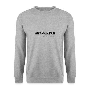 Antwerpen T-Shirt Antwerpen Weihnachtsgeschenk - Unisex Pullover - Weißgrau meliert - Vorne - Alina (178cm) & Michal (187cm)