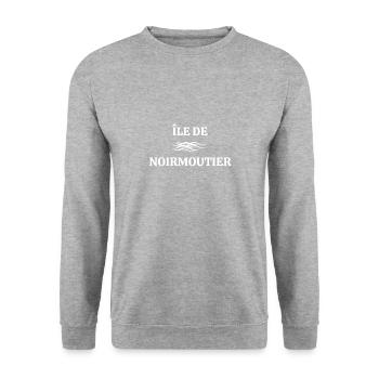 t-shirt ile de noirmoutier cadeau noel - Sweat-shirt Unisexe - gris chiné - Devant - Alina (178cm) & Michal (187cm)