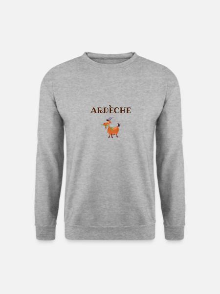 t shirt ardèche chèvre ardechois cadeau noel - Sweat-shirt Unisexe - gris chiné