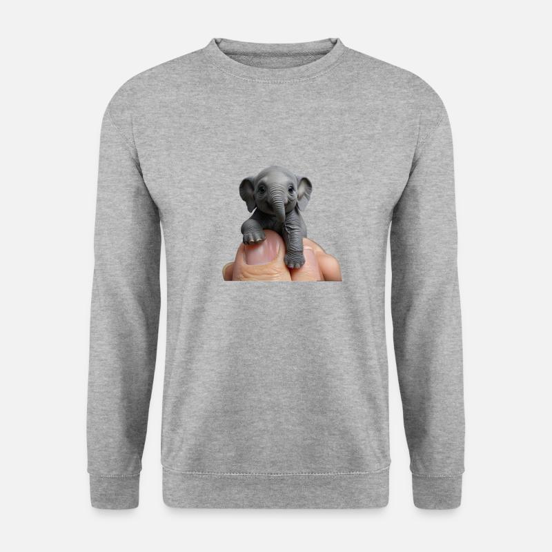 Baby Elefant - Unisex Pullover - Weißgrau meliert