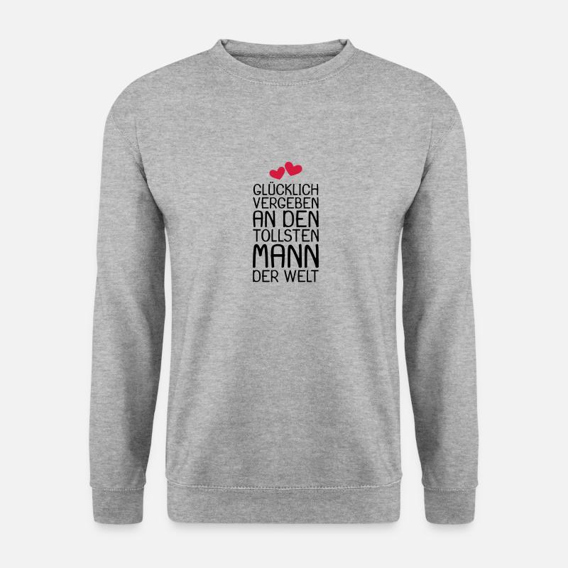 Glücklich vergeben Geschenk - Unisex Pullover - Weißgrau meliert