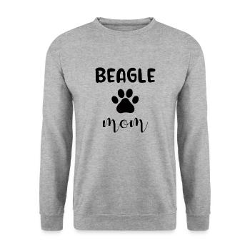 Beagle Mom - Unisex Pullover - Weißgrau meliert - Vorne - Alina (178cm) & Michal (187cm)