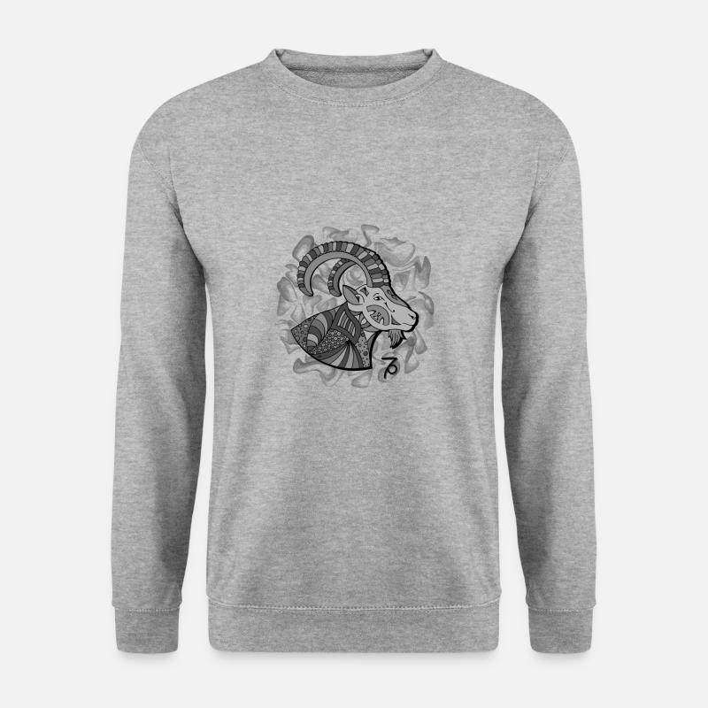 Sternzeichen Steinbock - Unisex Pullover - Weißgrau meliert