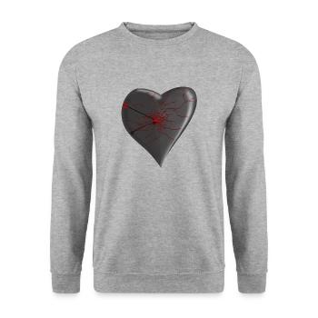 Heart Affected - Unisex Sweatshirt - salt & pepper - Front - Alina (178cm) & Michal (187cm)