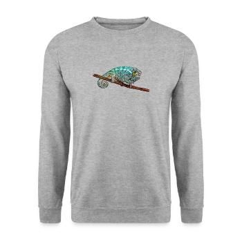 Caméléon - Sweat-shirt Unisexe - gris chiné - Devant - Alina (178cm) & Michal (187cm)