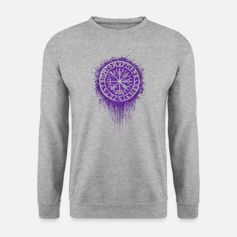 Wikinger Runen - Viking Runes - Tattoo Tribal - Unisex Pullover - Weißgrau meliert