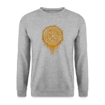 Viking Wikinger Tattoo Tribal Runen Runes - Unisex Sweatshirt - salt & pepper - Front - Alina (178cm) & Michal (187cm)