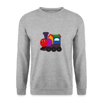 Kleine Eisenbahn Tuf Tuf - Unisex Pullover - Weißgrau meliert - Vorne - Alina (178cm) & Michal (187cm)