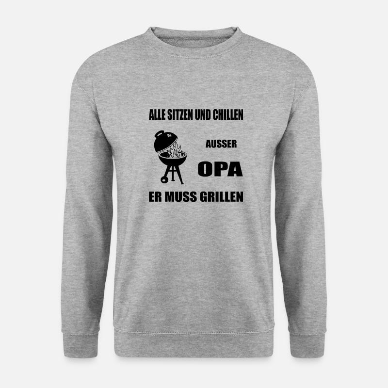 Opa - Unisex Pullover - Weißgrau meliert