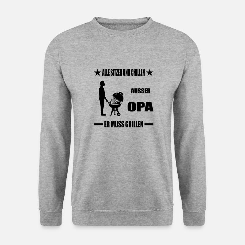 Opa - Unisex Pullover - Weißgrau meliert