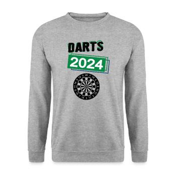 Dart Spieler Darts Team Turnier Mannschaft in 2024 - Unisex Pullover - Weißgrau meliert - Vorne - Alina (178cm) & Michal (187cm)