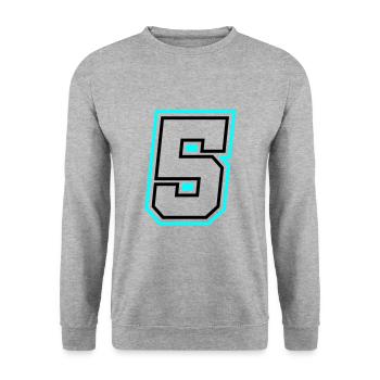 5 Number symbol - Unisex Sweatshirt - salt & pepper - Front - Alina (178cm) & Michal (187cm)