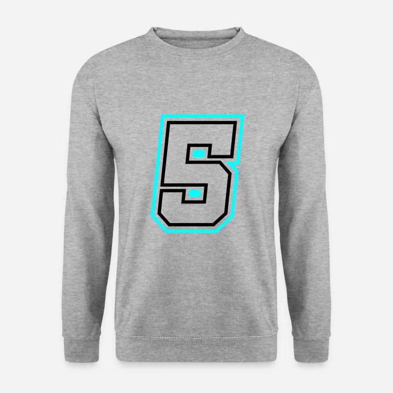 5 Zahl symbol - Unisex Pullover - Weißgrau meliert