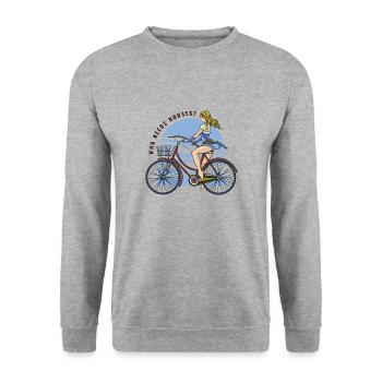 Who needs horses ? - Unisex Sweatshirt - salt & pepper - Front - Alina (178cm) & Michal (187cm)