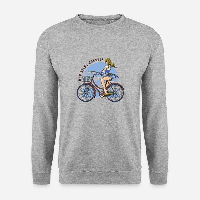 Who needs horses ? - Unisex Pullover - Weißgrau meliert