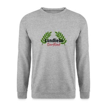 Dorfkind - Unisex Pullover - Weißgrau meliert - Vorne - Alina (178cm) & Michal (187cm)