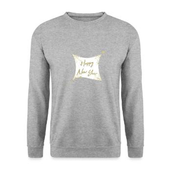 BONNE ANNÉE - Sweat-shirt Unisexe - gris chiné - Devant - Alina (178cm) & Michal (187cm)
