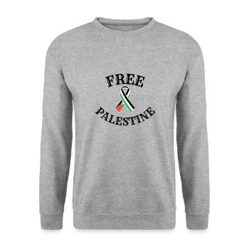 Free Palestine Palestine Peace Freedom Mask - Unisex Sweatshirt - salt & pepper - Front - Alina (178cm) & Michal (187cm)