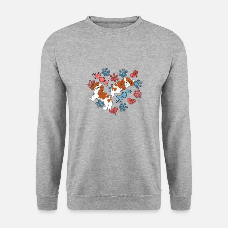 Kavalier König Charles Spaniel Hund - Unisex Pullover - Weißgrau meliert