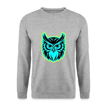 Owl Animal - Unisex Sweatshirt - salt & pepper - Front - Alina (178cm) & Michal (187cm)